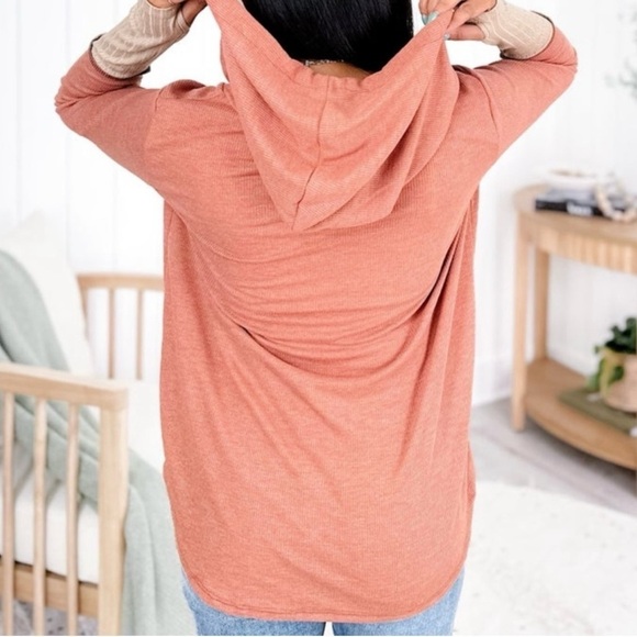 Bibi thermal knit long sleeve hooded top small - Picture 4 of 6